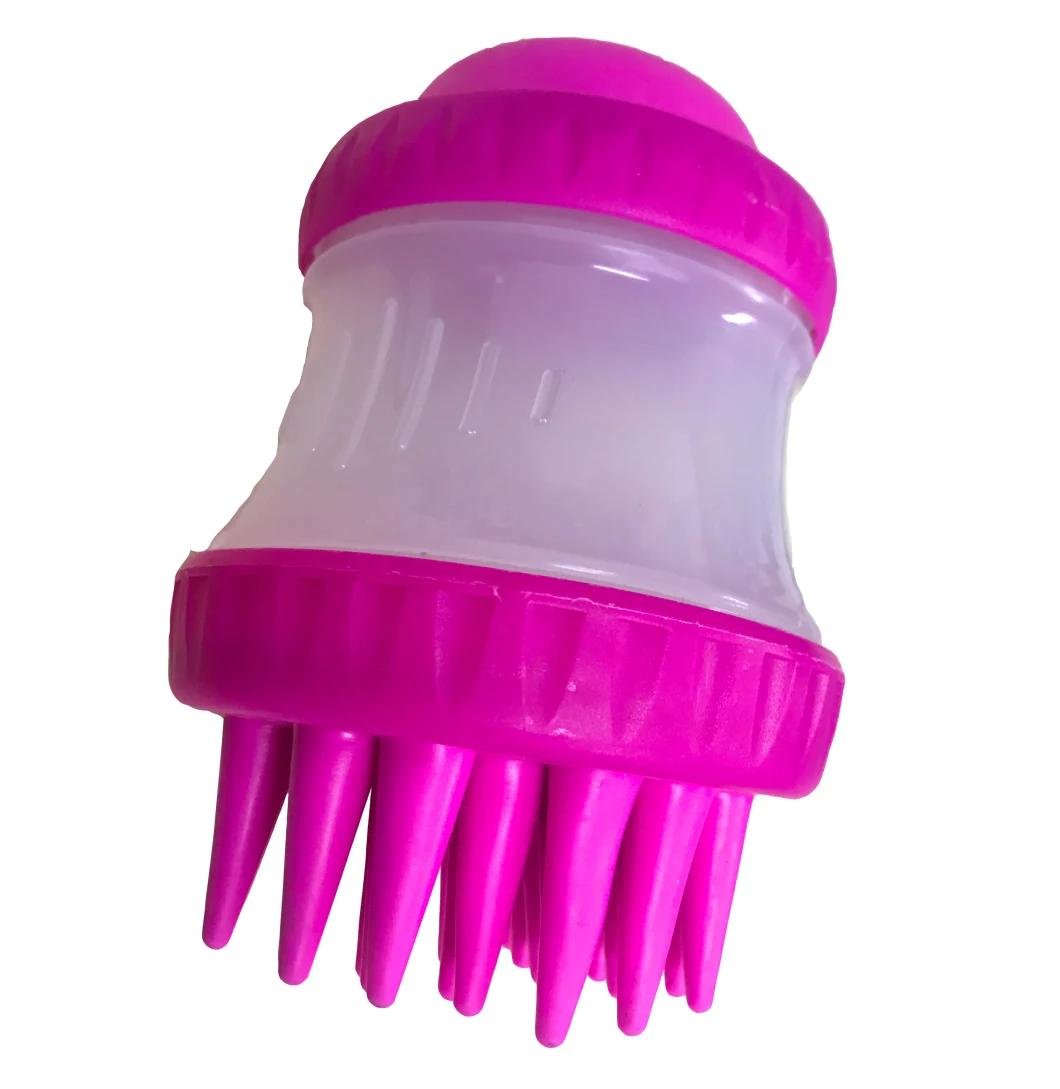 Soft Silicone Bath Massage 2 in 1 Shampoo Dispenser Pet Brush for Pet Grooming