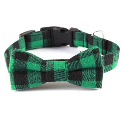 Bowknot Puppy Pet Collar, Soft Comfortable Buckle Light Dog Plaid Bow Tie Dogs Collar//