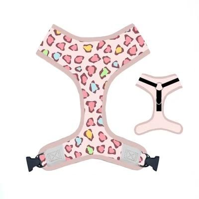 Thermal Transfer Printing Leopard Soft Neoprene Harness for Pet Dog