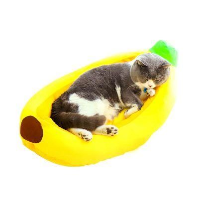 Semi-Closed Banana Shape Cotton Soft Cat Cage Bed Pet Product