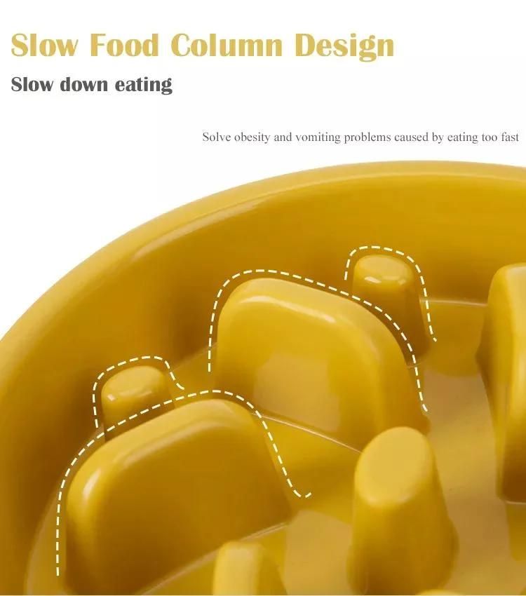 Non-Slip PP Plastic Pet Slow Eat Bowl Puppy Slow Feeder Food Bowl Dog Food Pet Slow Food Bowl