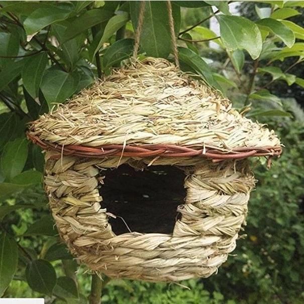 Birds Cages Nest Roosting, Grass Bird Hut, Hanging Bird House