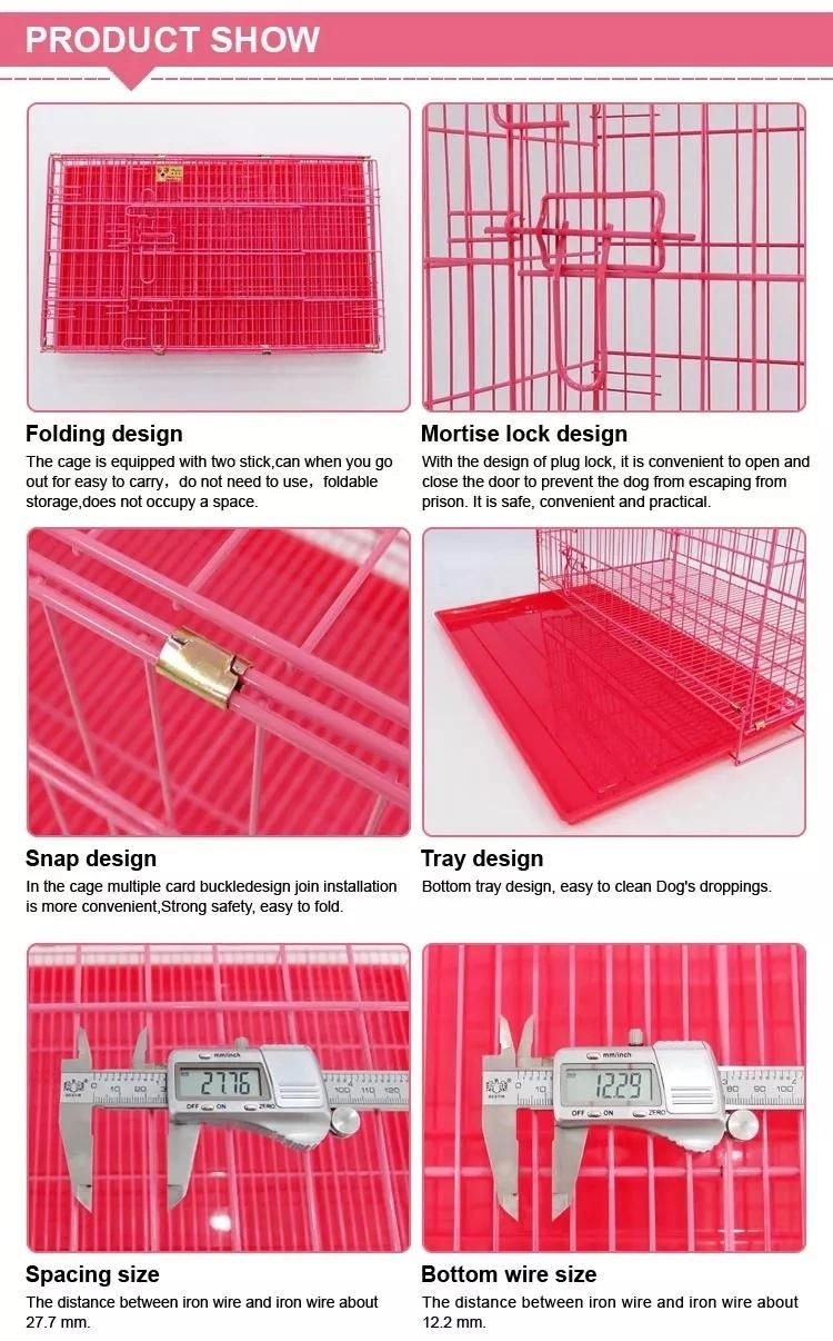 Hot Sale in The U. S. Good Quality Bold Large Double Door Folding Dog Cage with Side Door