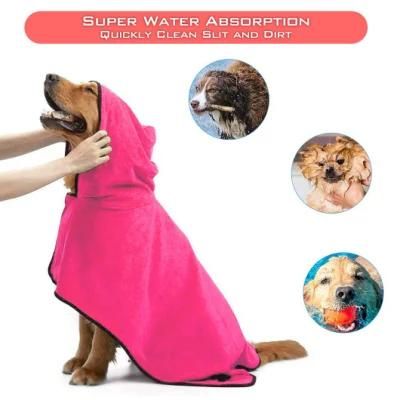 Soft Towel Robe Dog Cat Bathrobe Grooming Quick Drying Dog Bathrope
