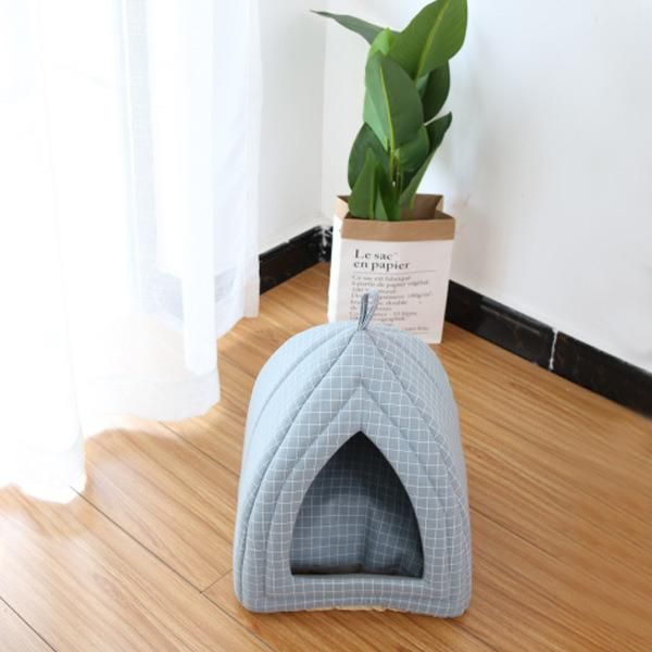 Plush Novelty Yurt Triangle Indoor Cat House Small Dog Pet Animals Tent Teepee Nest Fashion Soft Pet Cat Sleep Bed