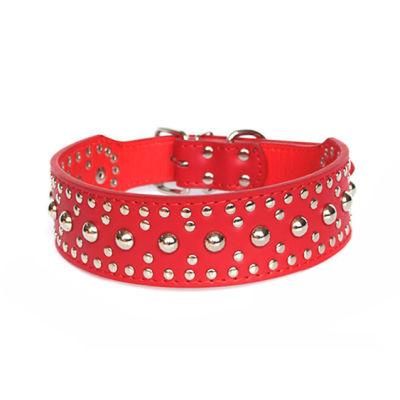 Popular Large Dog Collar PU Leather with Rivet Pet Collar