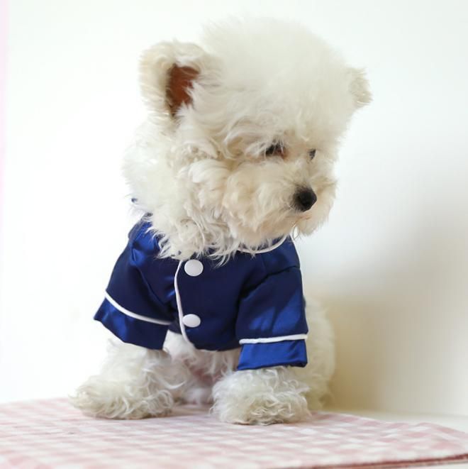 Dog Pajamas Clothes Silk Soft Shirts Loungewear Puppy Pjs for Small Yorkie Bulldog Cats