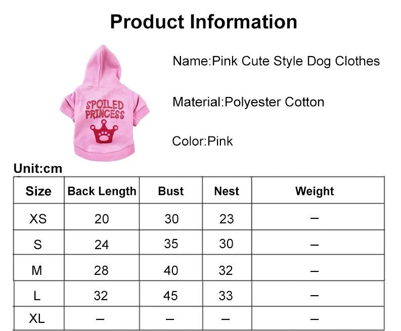 New Spring Autumn Pet Clothes Teddy Pomerang Pink Princess Hooded Cat Dog Clothes