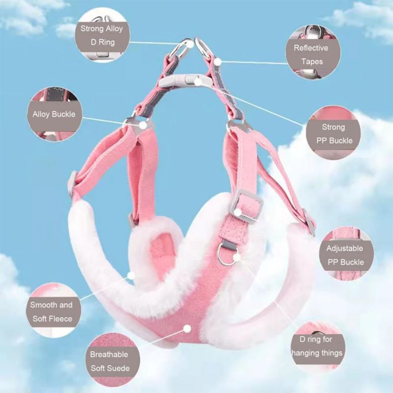 Princess Style Dog Harness with Soft Fleece Bordure Pet Harness