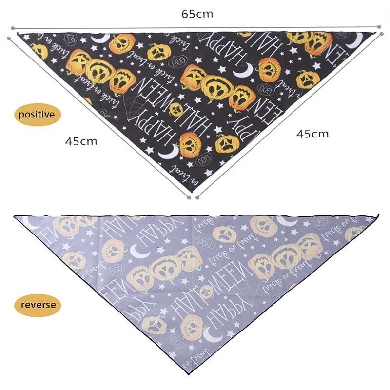 Pet Bandana Pumpkin Ghost Patterned Soft Scarf