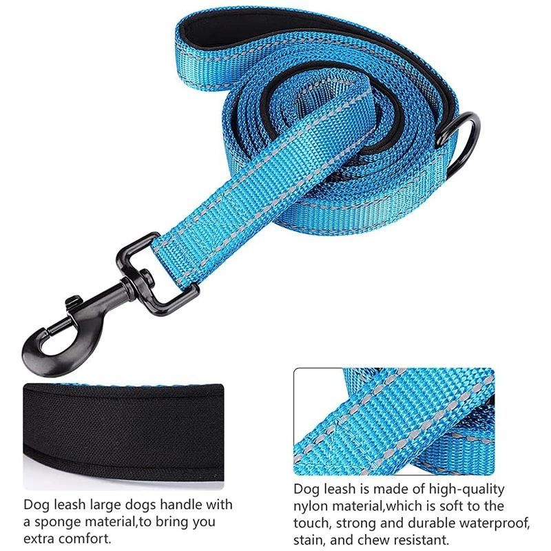 Dog Leash with 2 Padded Handle for Control Safety