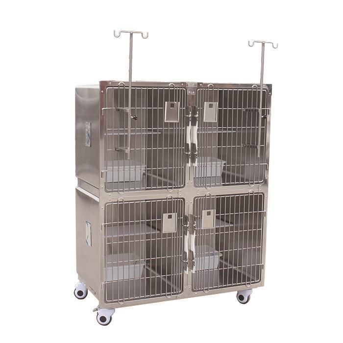 Stainless Steel High-Grade Cat and Dog Cage Household Pet Shop Double-Layer Combination Boarding Hospital Infusion Cage