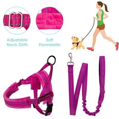 Soft Padded Reflective Adjustable Puppy Harness Anti-Twist 4FT Pet Lead Quick Fit for Small Dog Cat Animal