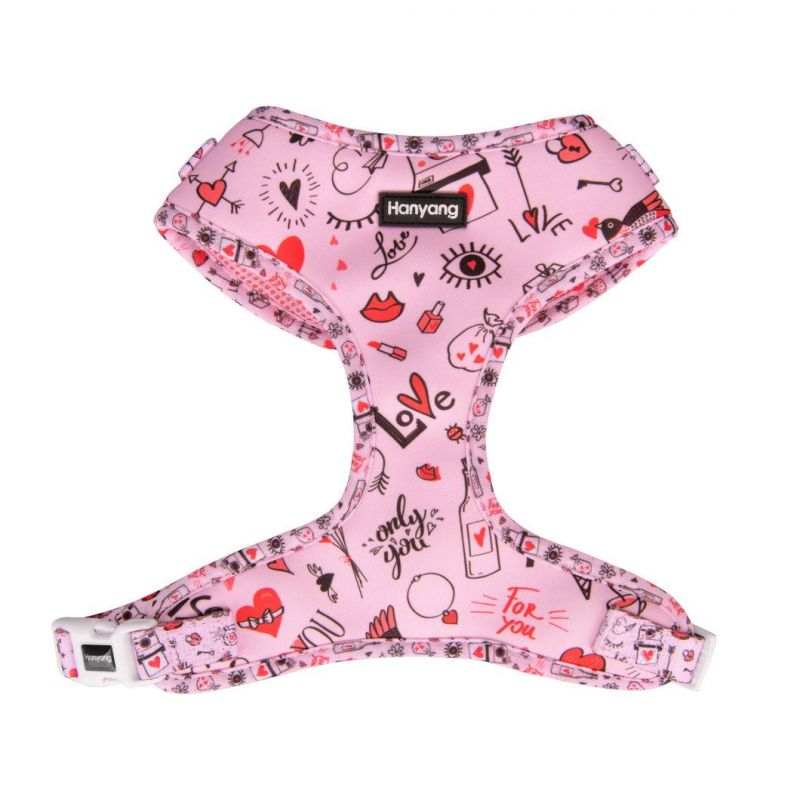 Top Seller Luxurious Neck Adjustable Customized Soft Neoprene Pet Dog Harness