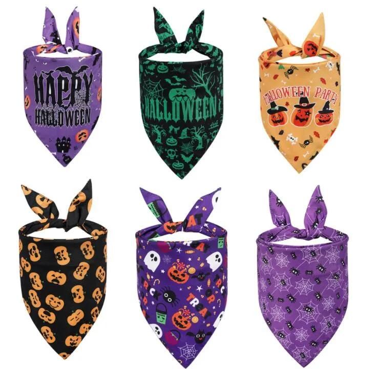 Festival Custom Halloween Adjustable Soft Pet Triangle Scarf Dog Bandana