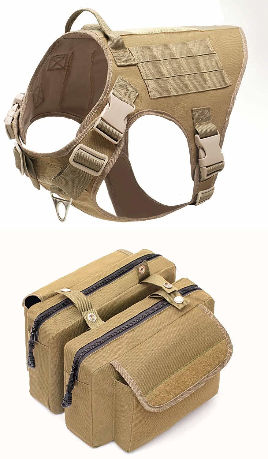 Wholesale Tactical Dog Harness, Working Dog Vest, Dog Pack Attachment Rucksack Saddle Bag for Medium & Large Dog