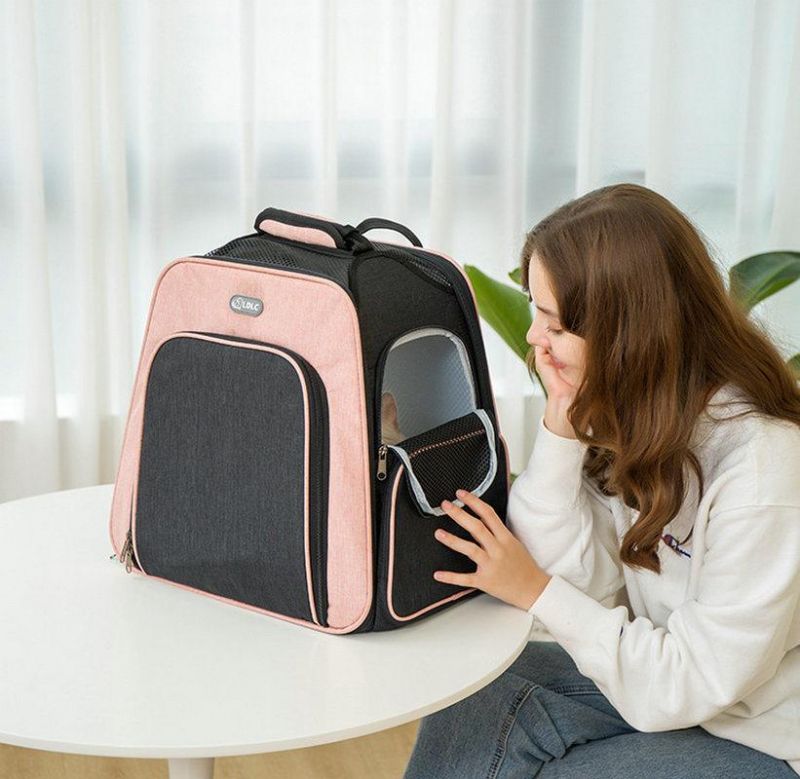 Expandable Cat Dog Travel Backpack Breathable Foldable Pet Carrier Bag Wbb18610