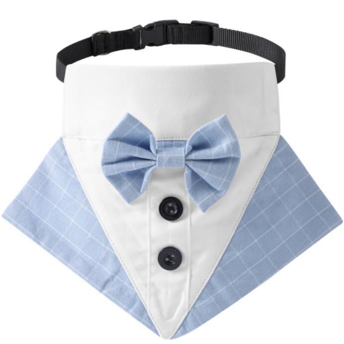 Formal Dog Tuxedo Wedding Dog Bandana Collar with Bow Tie Adjustable Dog Bowtie Collar Bandana for Small Medium Large