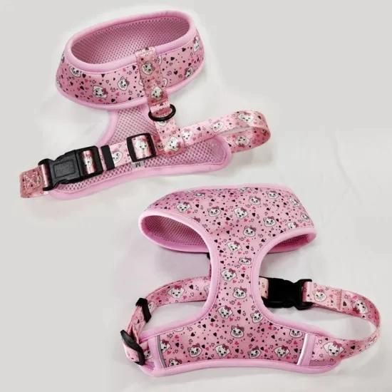 2021 Hot Sale Pet Products Ajustable Dog Harness and Leash Set Sublimation Pattern Pet Accesories/Dog Accessories