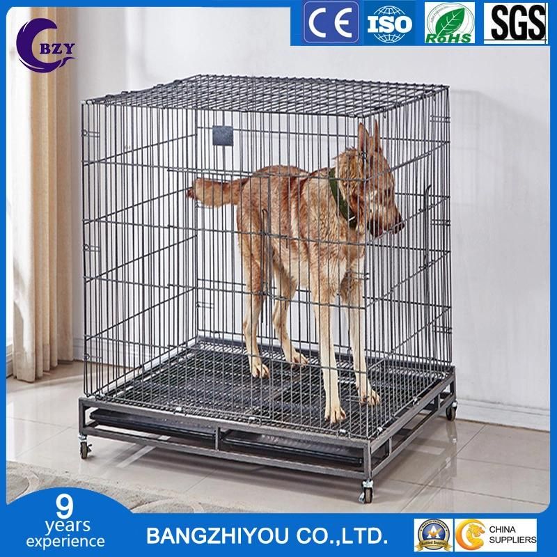 Bold and Heavy Square Tube Bottom Folding Cage Large Dog and Dog Cage