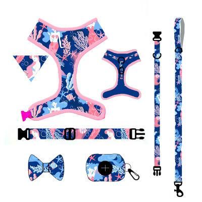OEM Dog Leash Poop Bag Bandana Collar a Set Customize Dog Harness