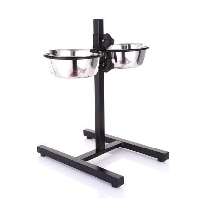 Elevated Dog Food Bowls Holder Set /Raised Cat Feeding Bowl Station Stand /Adjustable Height Pet Bowl Double Feeder