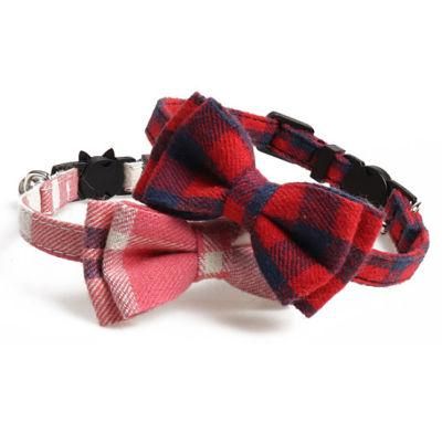 Manufacturer Wholesale Multi-Colors Printed Adjustable Plaid Cat Pet Collar