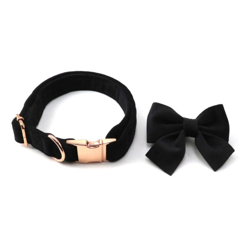 Fashionable Adjustable Soft Comfortable Velvet Dog Harness Collar Leash Set