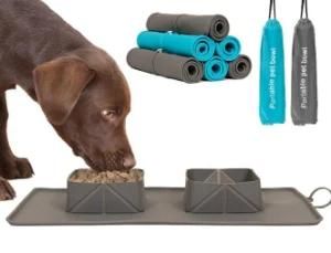 Amazon Adjustable Pet Bowl Waterproof Shrinkable Cat Bowl