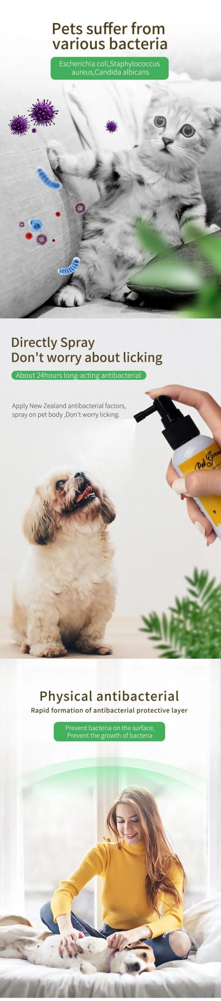 Top Grade Pet House Disinfector Spray Non-Toxic Antibacterial Sanitizer Without Alcohol