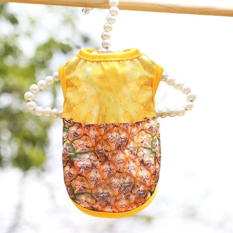 Dog Clothes Cat Pet Clothes Supplies Spring Summer Cat Pet Clothes Supplies Spring Summer Fruit Mesh Vest Light and Breathable