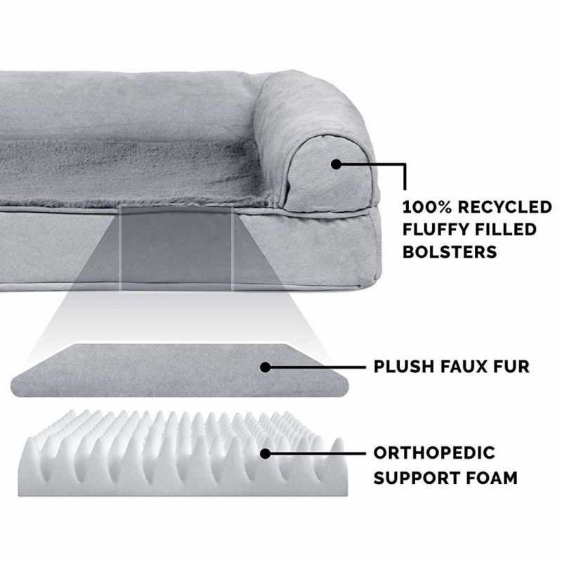 Removable and Washable Pet Sofa Bed Comfortable Memory Foam Sofa Dog Bed with Waterproof liner