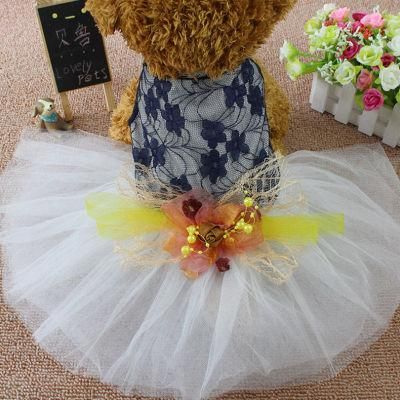 Summer Dog Dresses Spring Pet Tutu Princess Clothes Puppy Cat Wedding Skirt