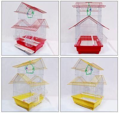 House Style Antique Wrought Iron Folding Medium Bird Parrot Breeding Cage Decorative Indoor Pet Products for Parakeets Finches