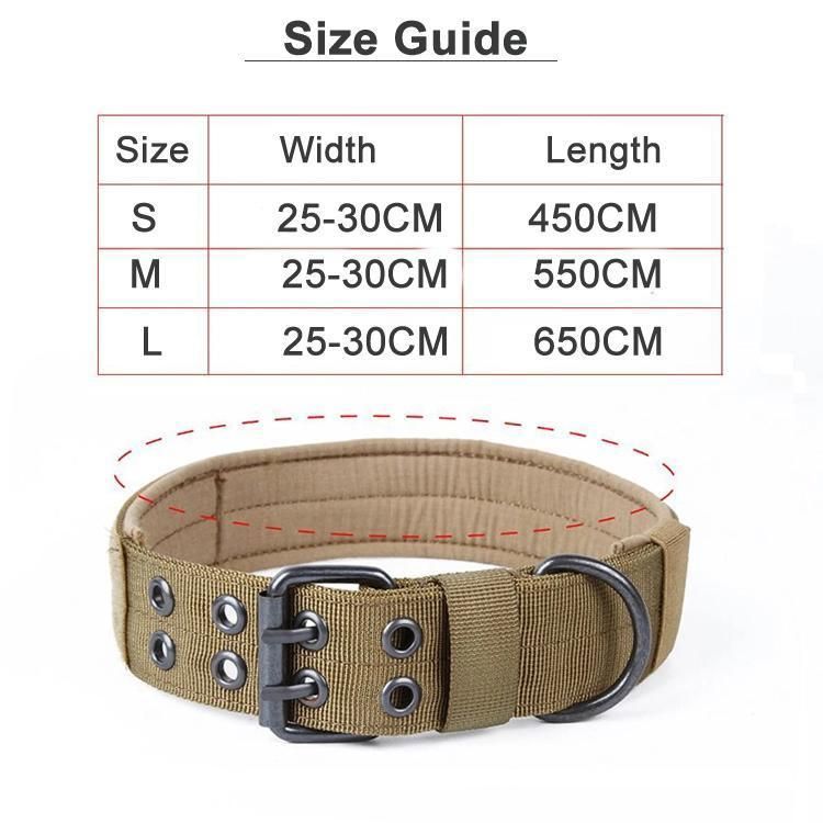 Pet Supplies Hunting Dog Collar Heavy Duty Metal Buckle Military Tactical Dog Collar with Handle