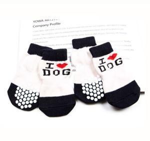 Fancy Hot Selling Pet Socks Anti Slip Leopard Print Cotton Dog Socks