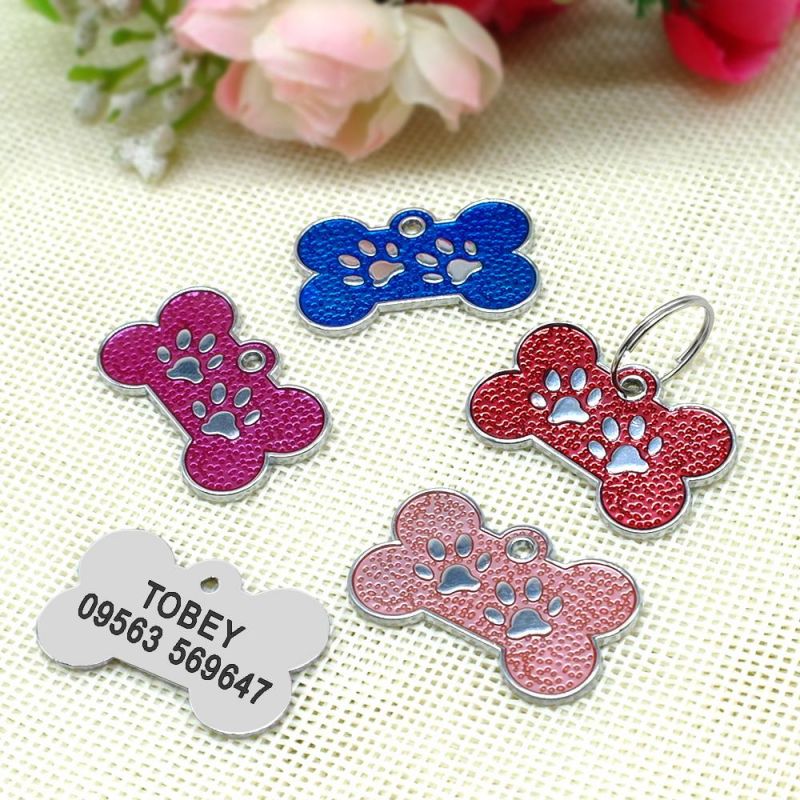 Engraved Dog Name ID Tags Pendant Personalized Pet Accessories