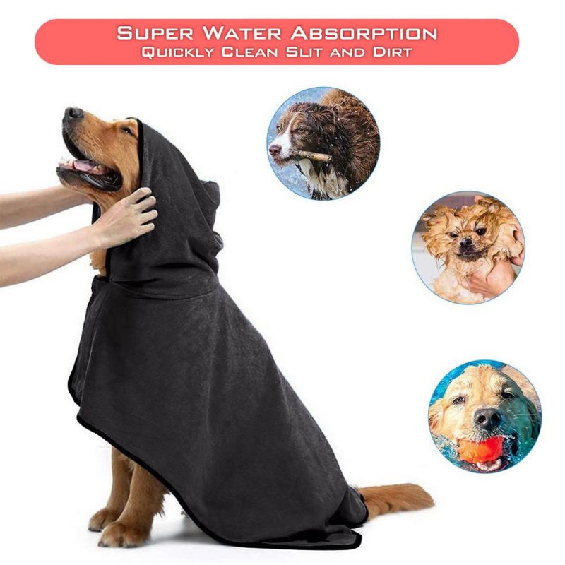 Mircofiber Absorbent Grooming Quick Drying Robe Bathrobe Pet Products