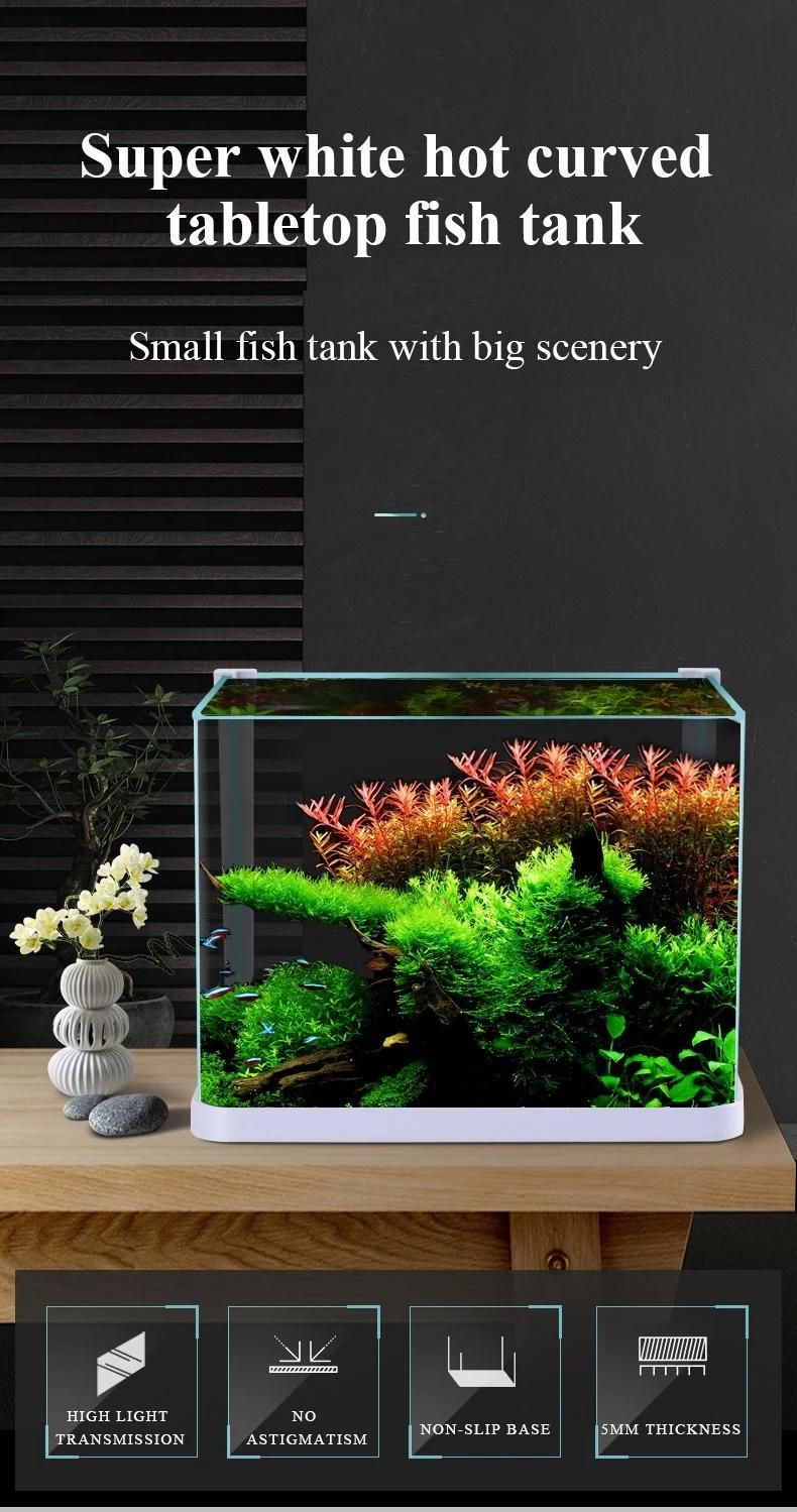 Yee Super White Desktop Landscaping Small Fish Tank Mini Aquarium