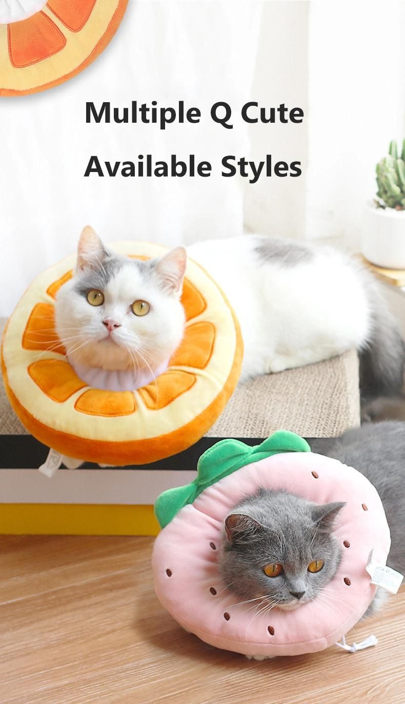 Prevent Licking and Biting Headgear Lovely Fruit Shaped Protective Cover PP Cotton Pet Cat Elizabethan Collar