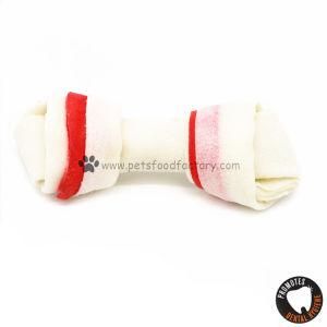5&quot; Natural Rawhide Knotted Bone Inserted with Rawhide Piece Dog Chew