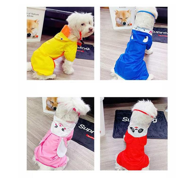 Fashion Pet Dog Raincoat with Hood Poncho, Eco Waterproof Puppy Jacket Pet Rain-Gear Clothes for Small Large Dogs/Cats