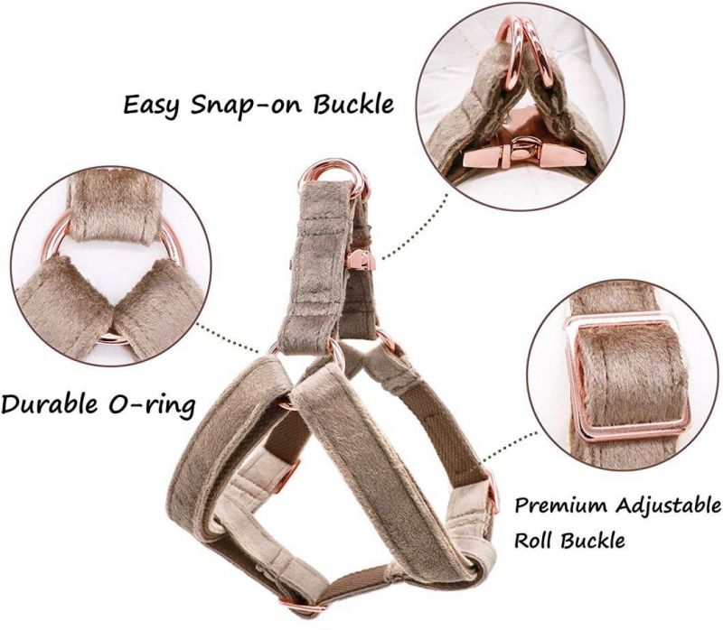 Adjustable Halter Velvet Heavy Duty Dog Harness for Small Medium Large Dogs