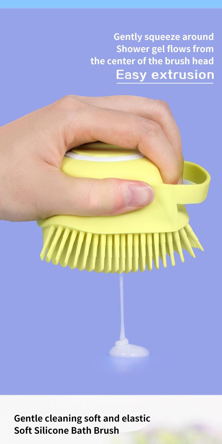 Pet Shower Brush Soft Brushing Tool Silicon Nail Soft Cleaning Comb Water and Shampoo Fixer Brush
