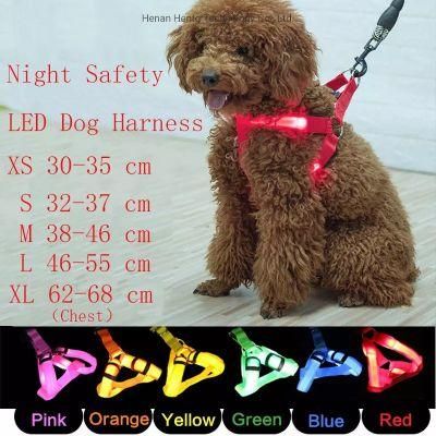 Modern High Quality Nylon LED Flashlight Adjustable Pet Product Dog Harness