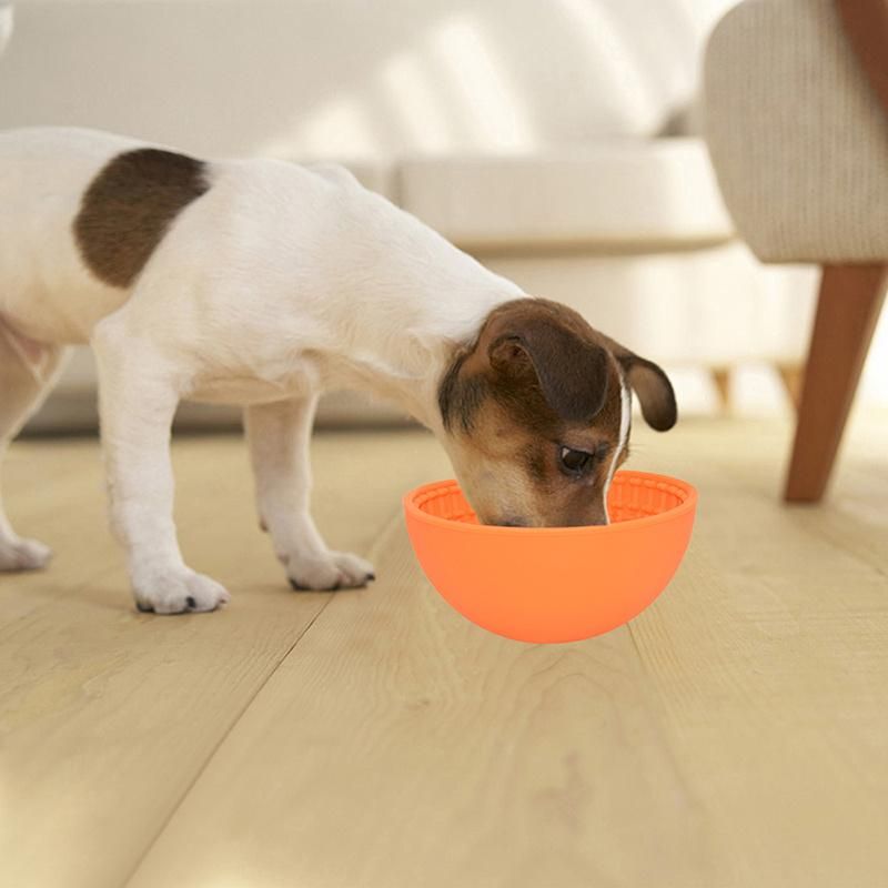 BPA Free Food Grade Silicone Semicircular Design Dog Feeding Food Bowls Pet Puppy Slow Down Eating Feeder Dish Bowls Prevent Obesity Animals Feeding Bowl