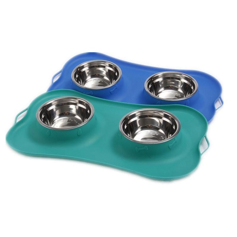 Dog Bowl with Silicone Mat