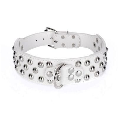 Durable PU Leather Dog Collar with Rivets Studded