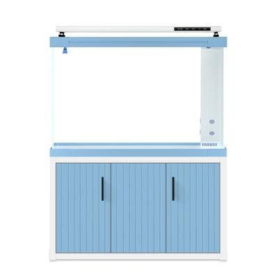 Yee Large Glass Aquarium Tank Aaltwater Aquarium Ecological Landscape Fish Tank with Base Cabinet