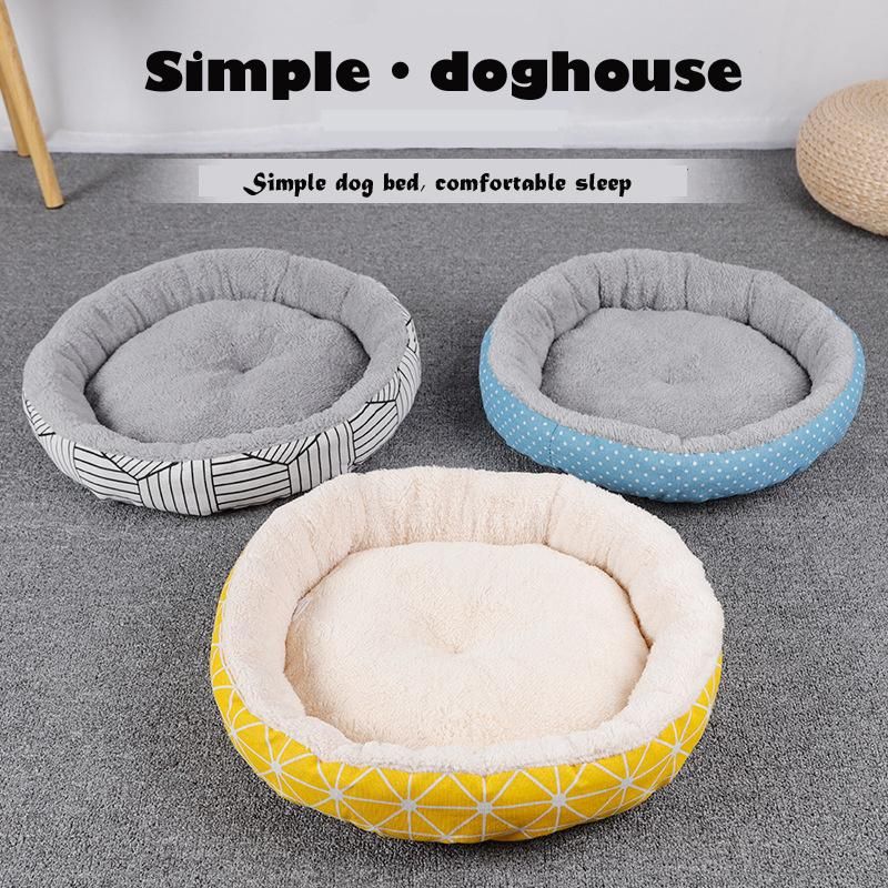 China Cute Modern Round Designer Canvas Cheap Pet Supplies Dog Bed